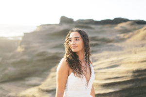 Hawaii sunset bridal portraits
