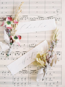 music sheet boutonnières Idlewild Floral