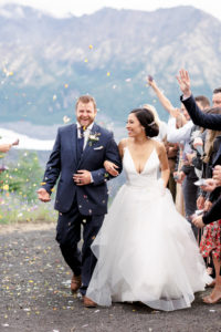 Matanuska Glacier wedding petal exit