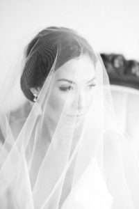 Alaska bride veil black and white film photographer fine art Bateau Bridal Boutique Matanuska Glacier wedding