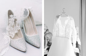 Charleston brides shoes and gown