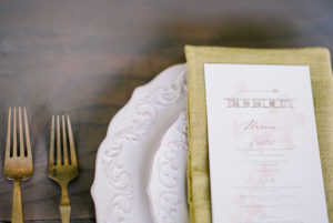 Designs by Hemingway wedding table with Theoberry menus