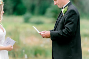 Moose Meadows first look Alyeska Resort wedding vows