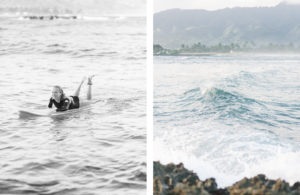 Oahu Hawaii Surfer Paddling 