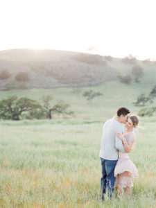 Kestrel Park field at golden hour Santa Ynez Valley wedding film photographer oak trees