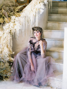 Sunstone Winery Wedding bride lilac gown Chana Marelus film photographer Spina Bride Idlewild Floral
