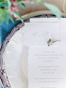 fine art wedding tables cape plates menu Sarah Kay Love