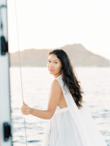 Oahu sunrise sailboat bride film photographer