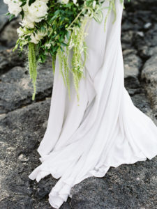 Truvelle wedding gown Hawaii sailboat wedding