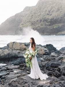 Hawaii bride film photographer Makapu'u Beach
