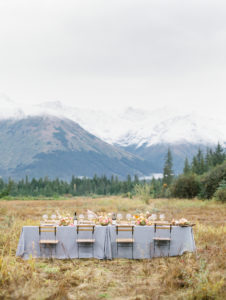 Alaska elopement wedding reception fine art film photographer glacier Girdwood