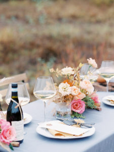 Alaska fall wedding reception table