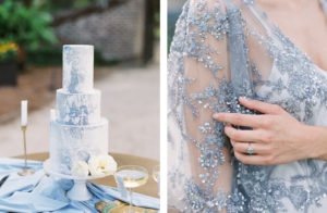 Vanilla and the Bean cake blue and Shop Gossamer blue beaded gown