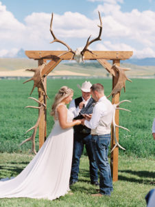 Grand Teton wedding ceremony antlers
