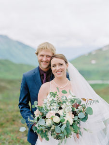 Hatcher Pass bride and groom Alaska wedding